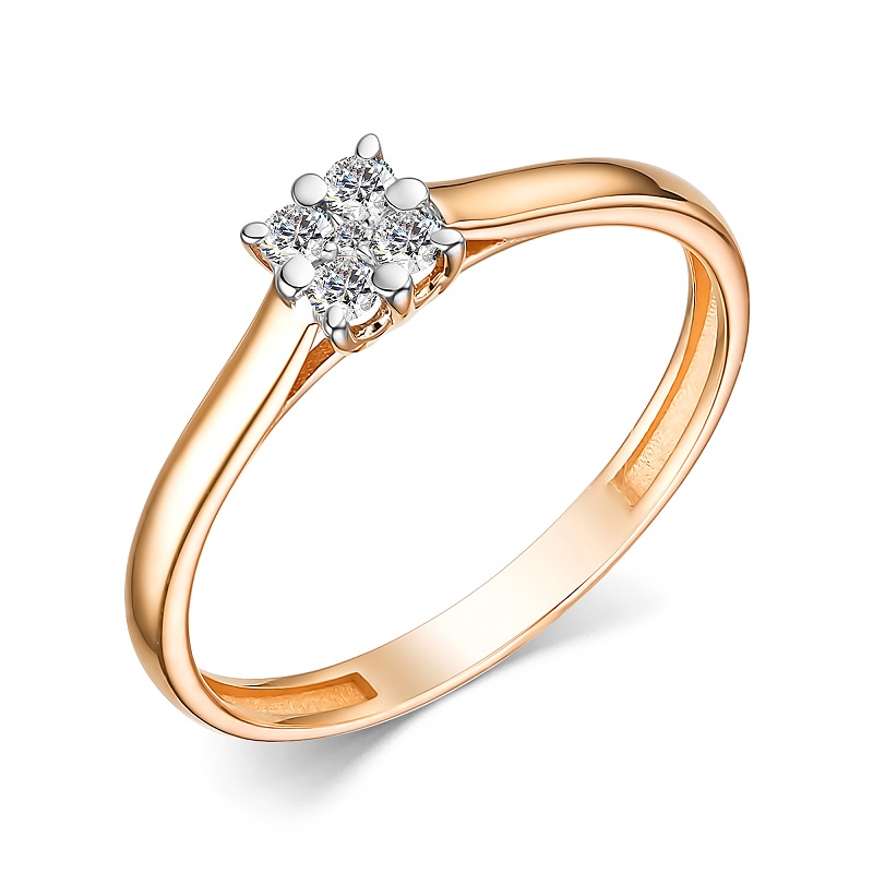 Кольцо из красного золота с бриллиантами