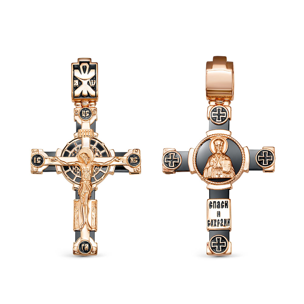 Подвеска из красного золота с ониксом