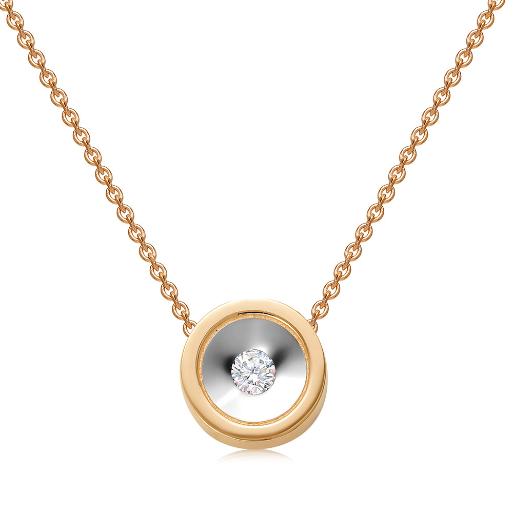 Колье из комбинированного золота с бриллиантом Ювелирное изделие - Колье из комбинированного золота с бриллиантом в магазине Best-Gold 031645