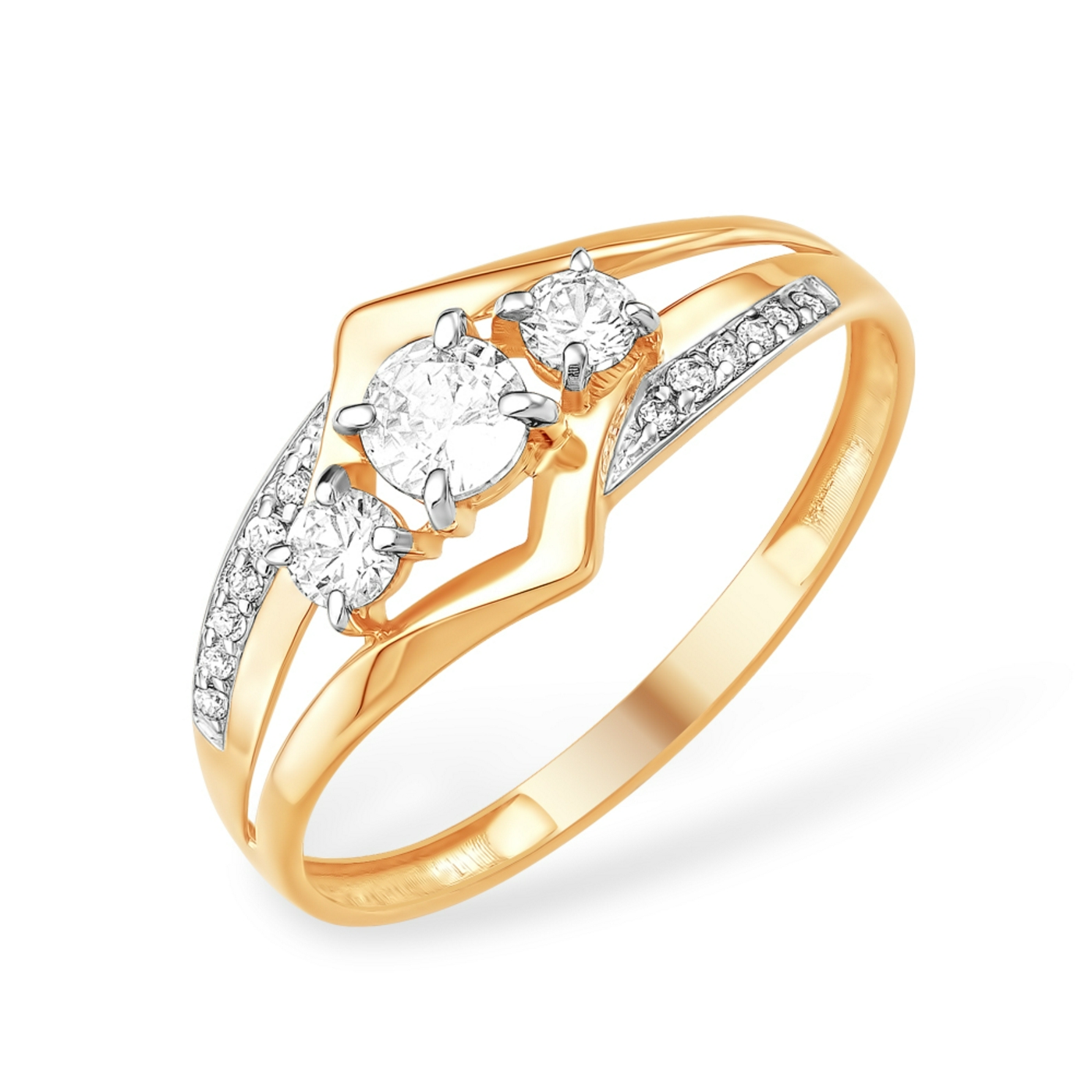 Ювелирное изделие - Кольцо из красного золота с фианитами в магазине Best-Gold 151540