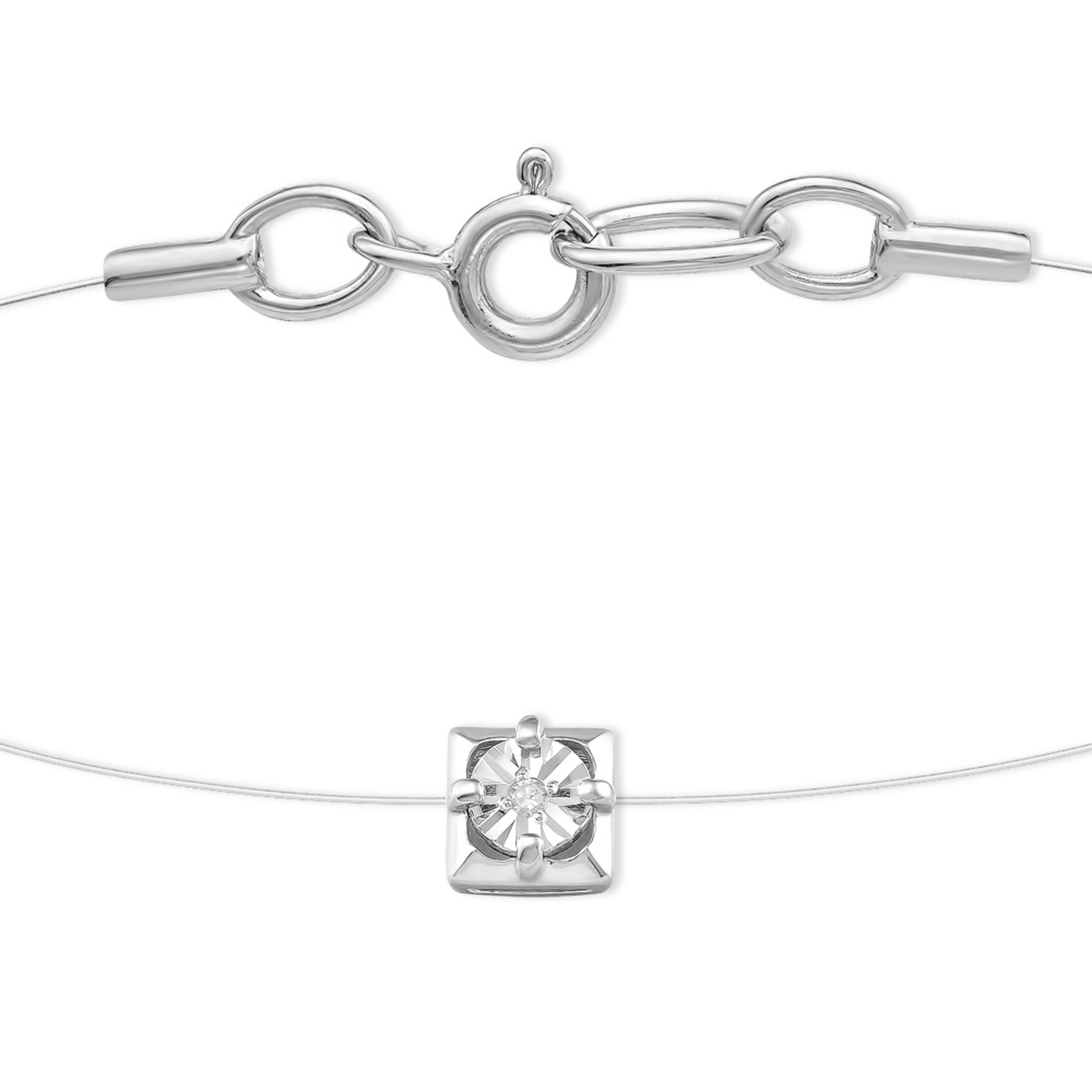 Колье из серебра с бриллиантом Ювелирное изделие - Колье из серебра с бриллиантом в магазине Best-Gold 153548