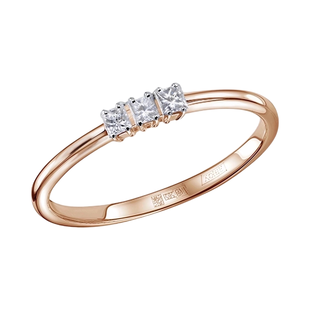 Ювелирное изделие - Кольцо из красного золота с бриллиантами в магазине Best-Gold 154921