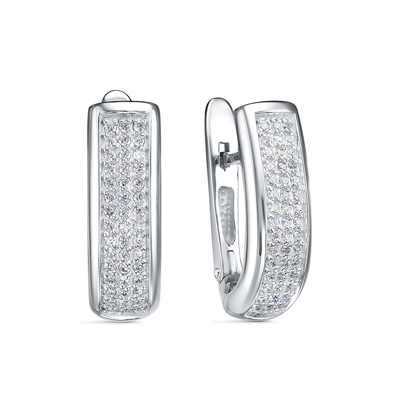 Серьги из серебра с фианитами Ювелирное изделие - Серьги из серебра с фианитами в магазине Best-Gold 133344