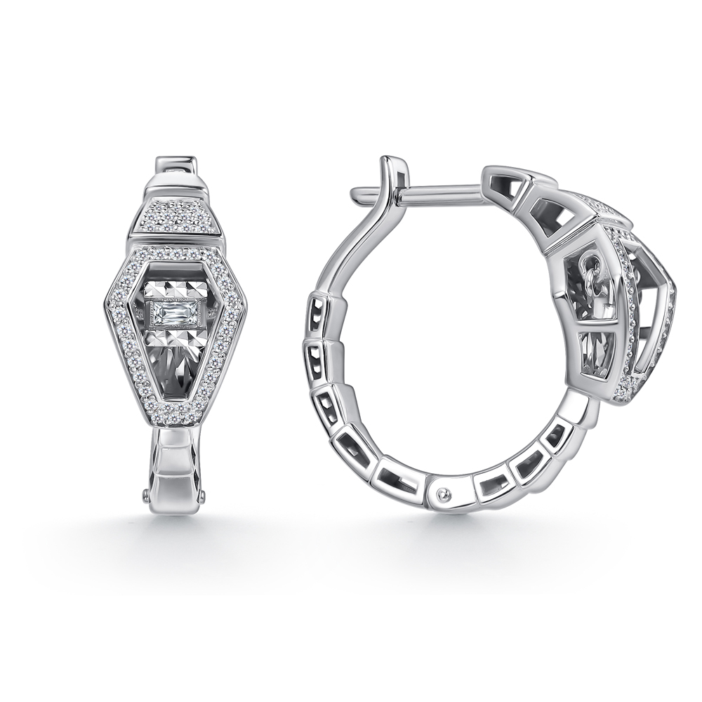 Серьги из белого золота с бриллиантами Ювелирное изделие - Серьги из белого золота с бриллиантами в магазине Best-Gold 151366