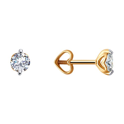 Ювелирное изделие - Серьги из красного золота с фианитами в магазине Best-Gold 125433