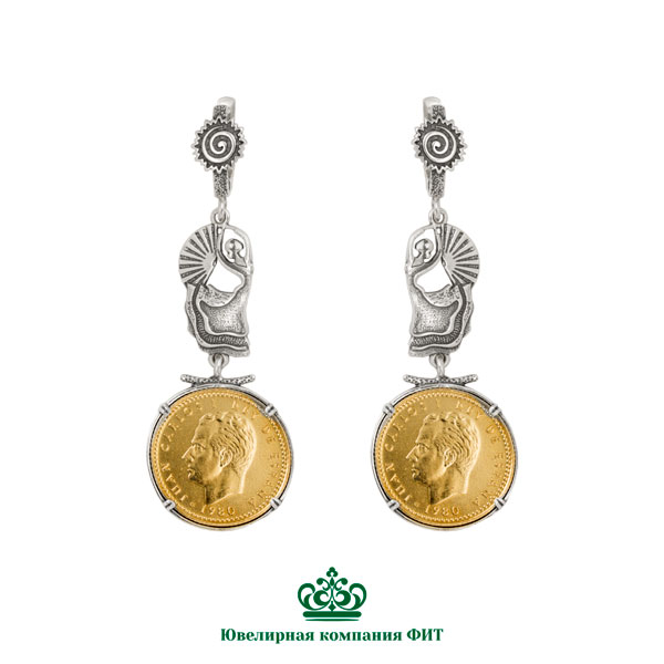 Ювелирное изделие - Серьги из серебра в магазине Best-Gold 153305