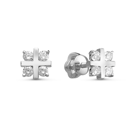 Ювелирное изделие - Серьги из белого золота с бриллиантами в магазине Best-Gold 029403