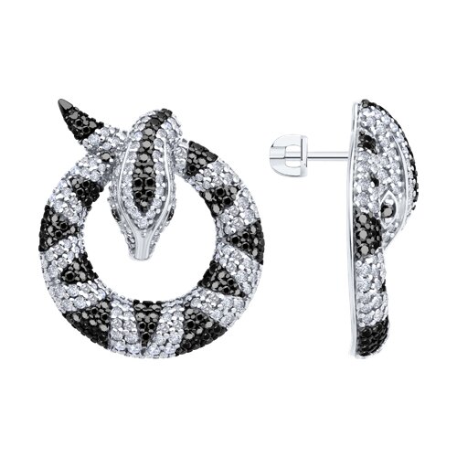 Серьги из серебра с фианитами Ювелирное изделие - Серьги из серебра с фианитами в магазине Best-Gold 152840