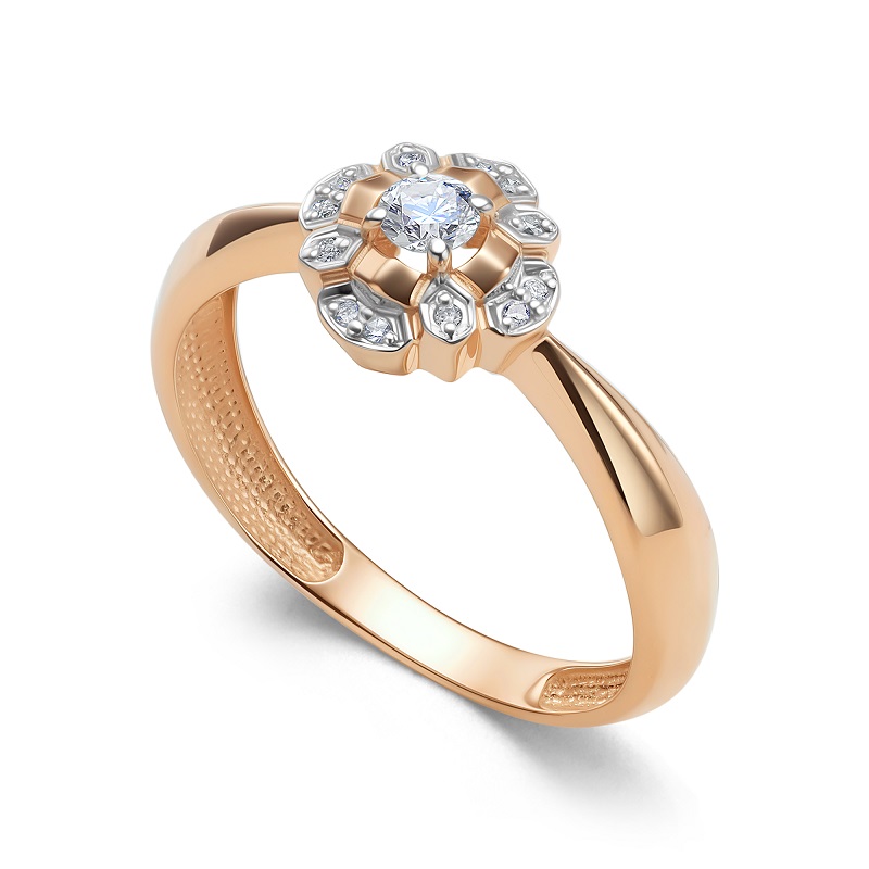 Ювелирное изделие - Кольцо из красного золота с брилиантами в магазине Best-Gold 154370