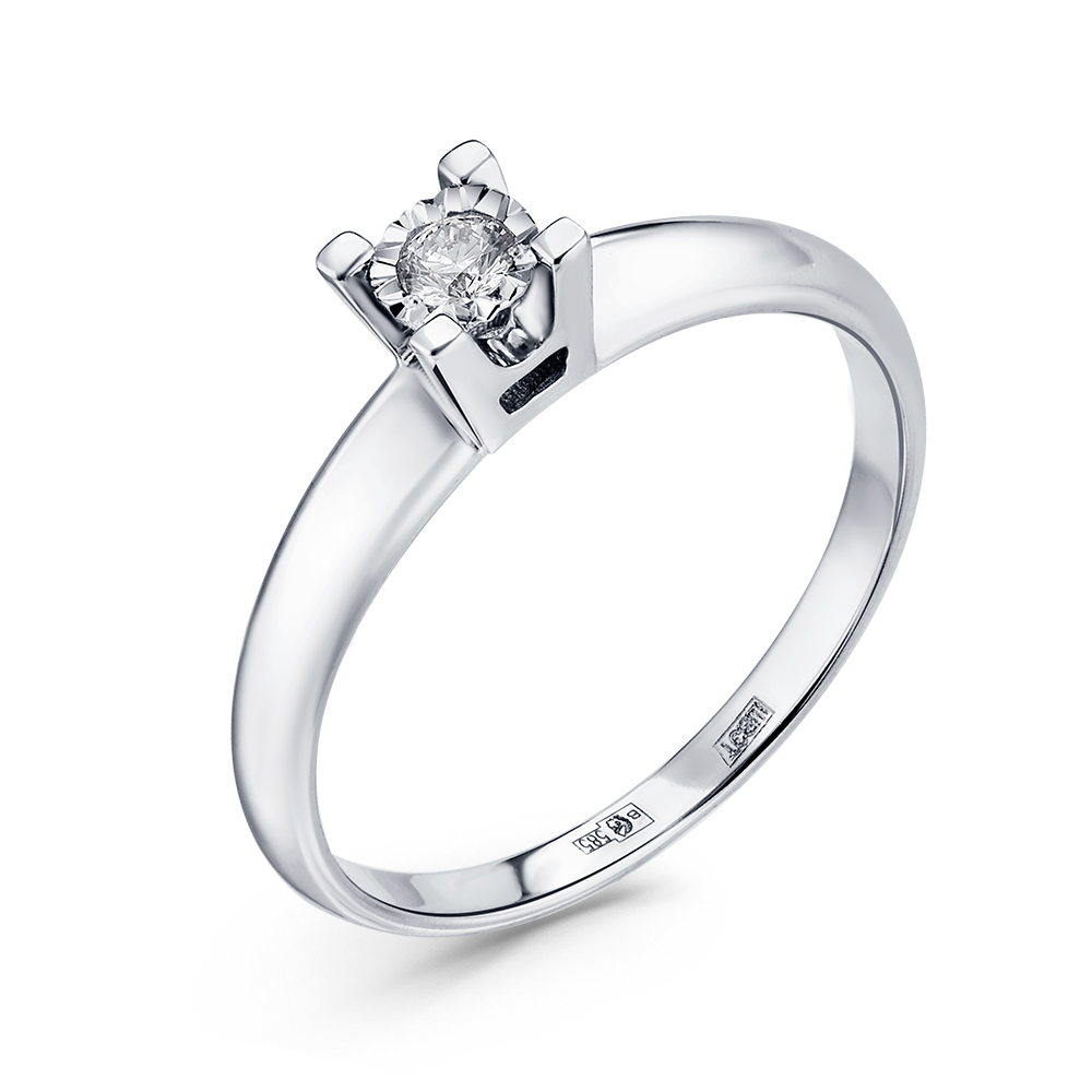 Кольцо помолвочное из белого золота с бриллиантом Ювелирное изделие - Кольцо помолвочное из белого золота с бриллиантом в магазине Best-Gold 035363