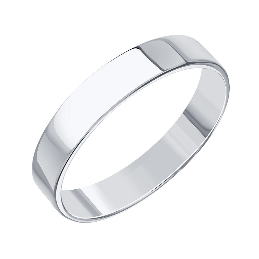 Ювелирное изделие - Обручальное кольцо классическое из белого золота в магазине Best-Gold 009186