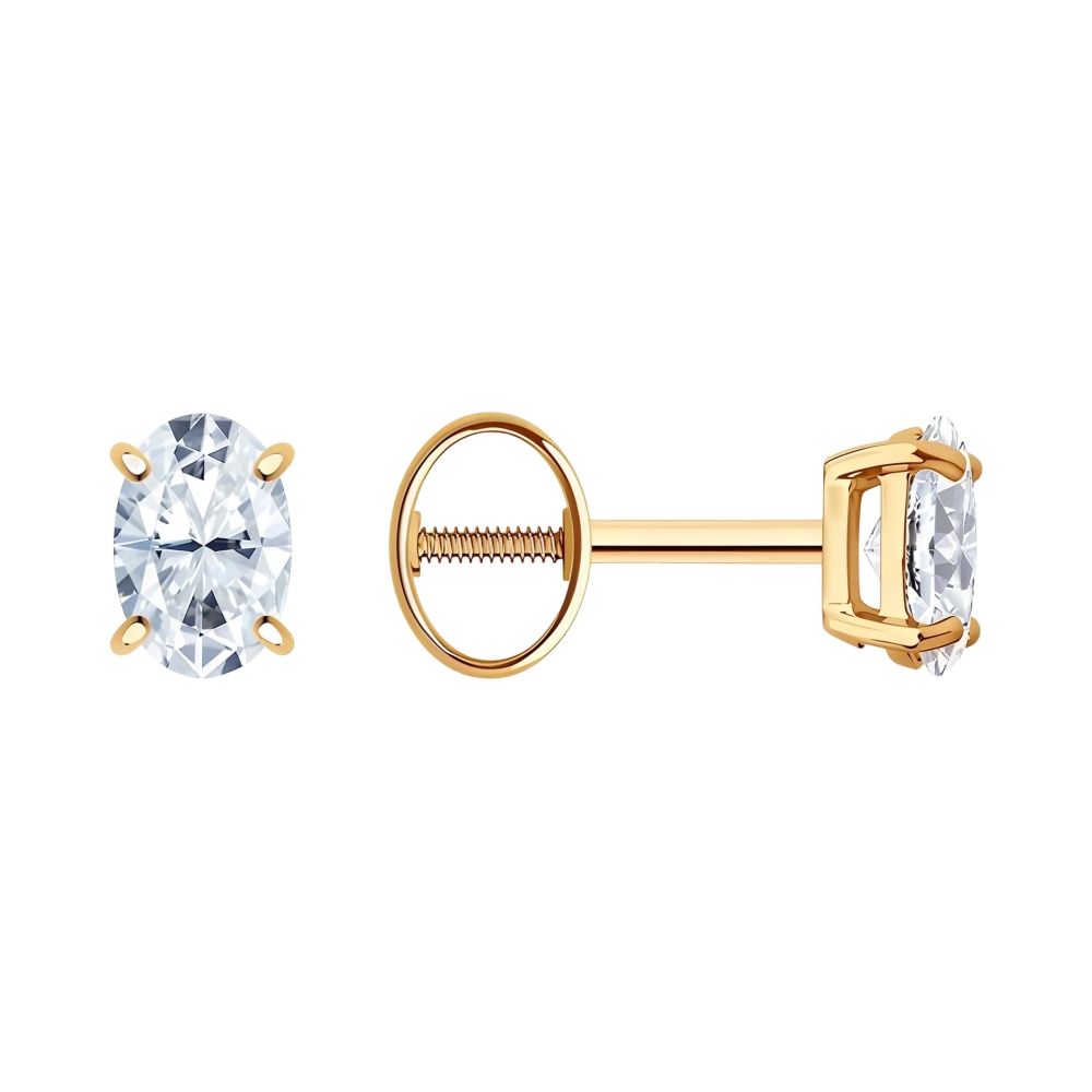 Серьги из красного золота с фианитами Ювелирное изделие - Серьги из красного золота с фианитами в магазине Best-Gold 155333