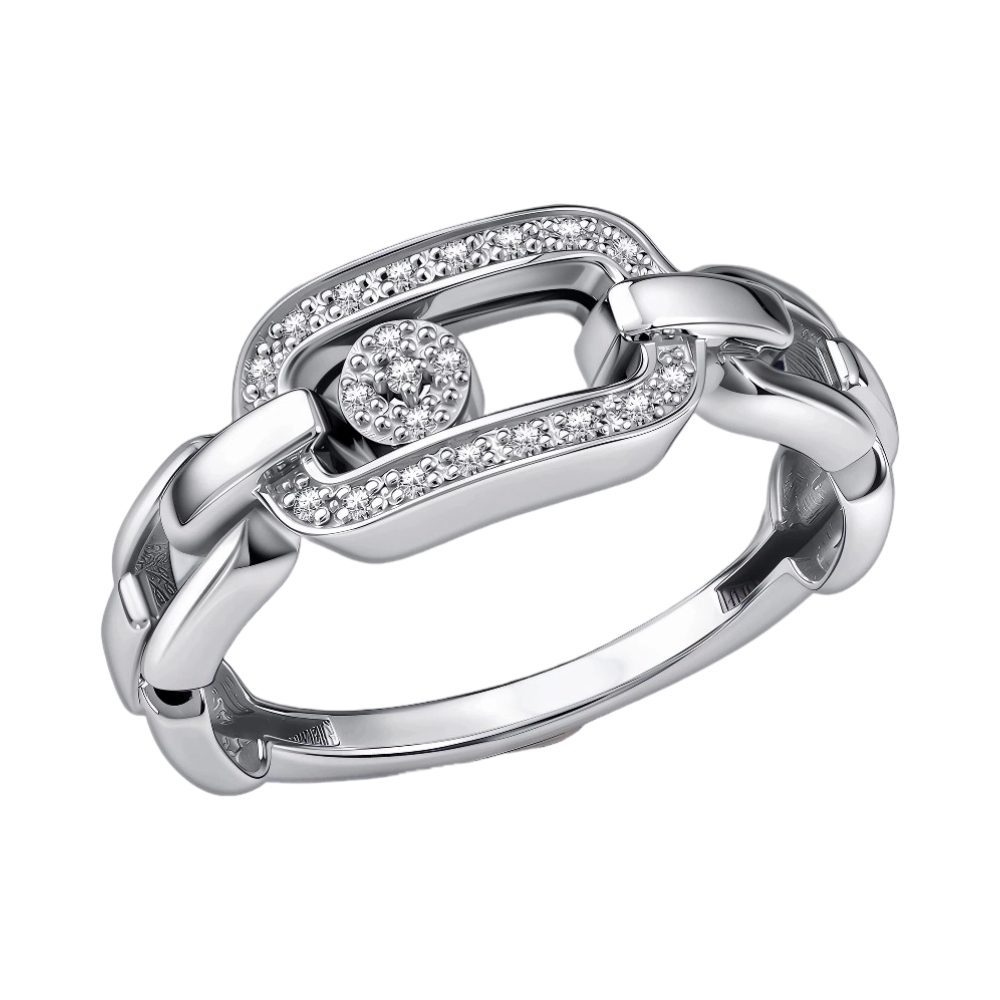 Ювелирное изделие - Кольцо из белого золота с бриллиантом в магазине Best-Gold 157295