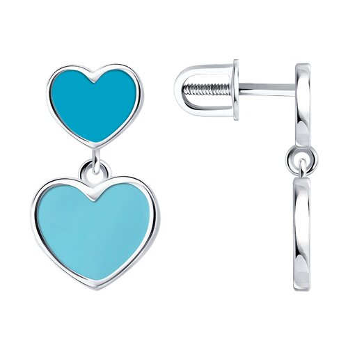 Серьги из серебра с эмалью Ювелирное изделие - Серьги из серебра с эмалью в магазине Best-Gold 152836