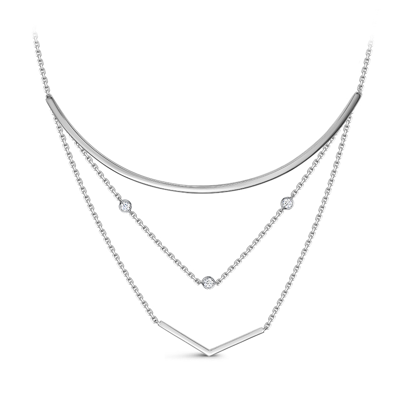 Колье из белого золота с фианитами Ювелирное изделие - Колье из белого золота с фианитами в магазине Best-Gold 071068