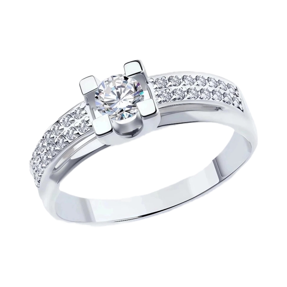 Кольцо из белого золота с фианитами Ювелирное изделие - Кольцо из белого золота с фианитами в магазине Best-Gold 155706