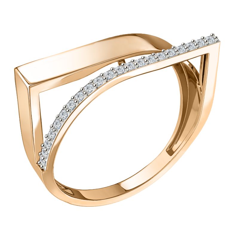 Кольцо из красного золота с фианитами Ювелирное изделие - Кольцо из красного золота с фианитами в магазине Best-Gold 145030