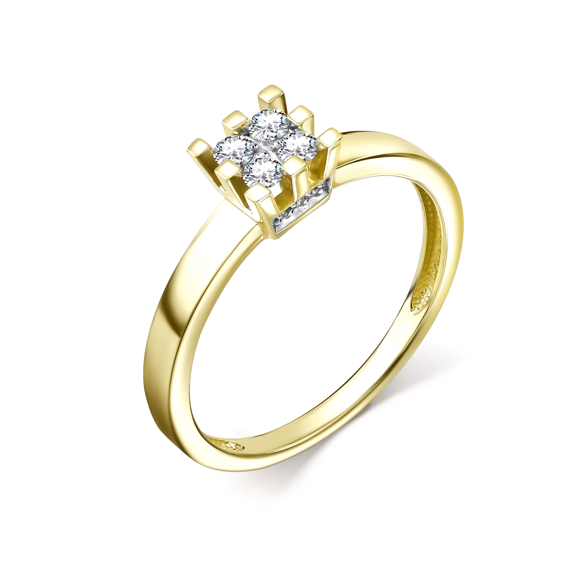 Кольцо в желтом золоте с бриллиантом Ювелирное изделие - Кольцо в желтом золоте с бриллиантом в магазине Best-Gold 132309