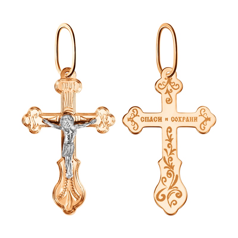 Ювелирное изделие - Крест из красного золота в магазине Best-Gold 030044