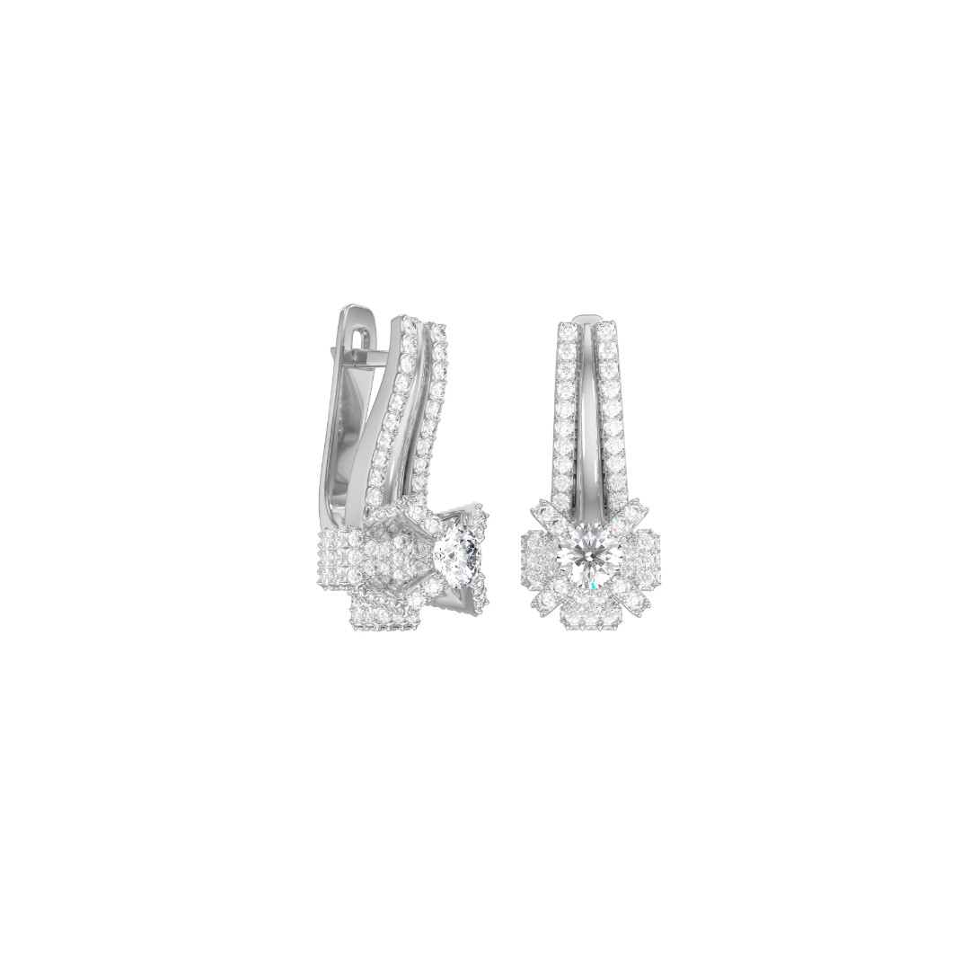 Ювелирное изделие - Серьги из серебра с фианитами в магазине Best-Gold 132415