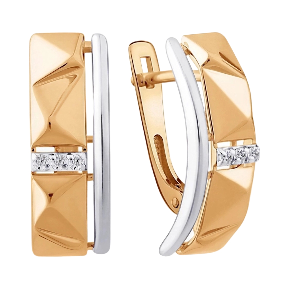 Ювелирное изделие - Серьги из красного золота с фианитами в магазине Best-Gold 145405