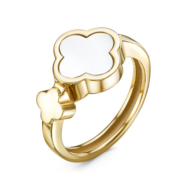 Кольцо из жёлтого золота с перламутром Ювелирное изделие - Кольцо из жёлтого золота с перламутром в магазине Best-Gold 097980