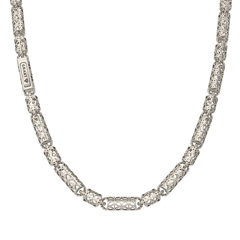 Цепь из белого золота с бриллиантами, фантазийное плетение Ювелирное изделие - Цепь из белого золота с бриллиантами, фантазийное плетение в магазине Best-Gold 132389