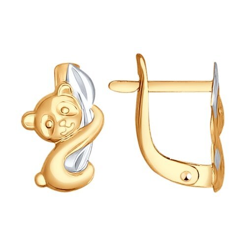 Серьги из комбинированного золота Ювелирное изделие - Серьги из комбинированного золота в магазине Best-Gold 097699