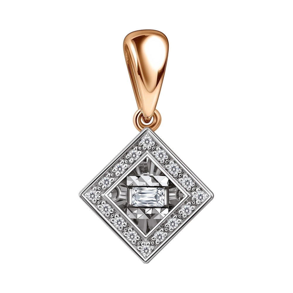 Ювелирное изделие - Подвеска из красного золота с бриллиантами в магазине Best-Gold 150424