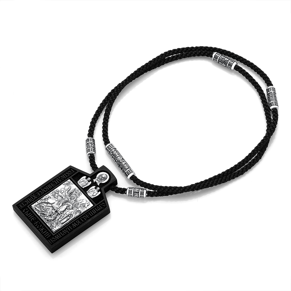 Ювелирное изделие - Шнур с подвеской из серебра и дерево Граб в магазине Best-Gold 157244