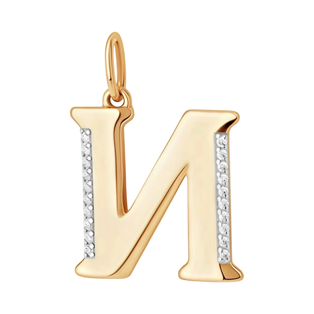 Ювелирное изделие - Подвеска из красного золота с фианитами в магазине Best-Gold 147561