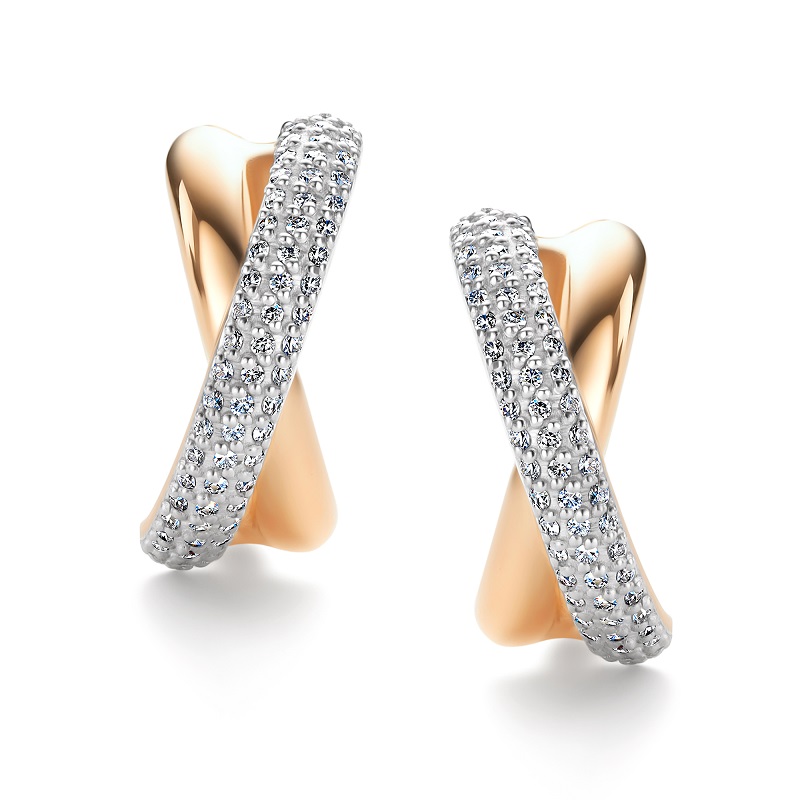 Ювелирное изделие - Серьги из красного золота с бриллиантами в магазине Best-Gold 154411