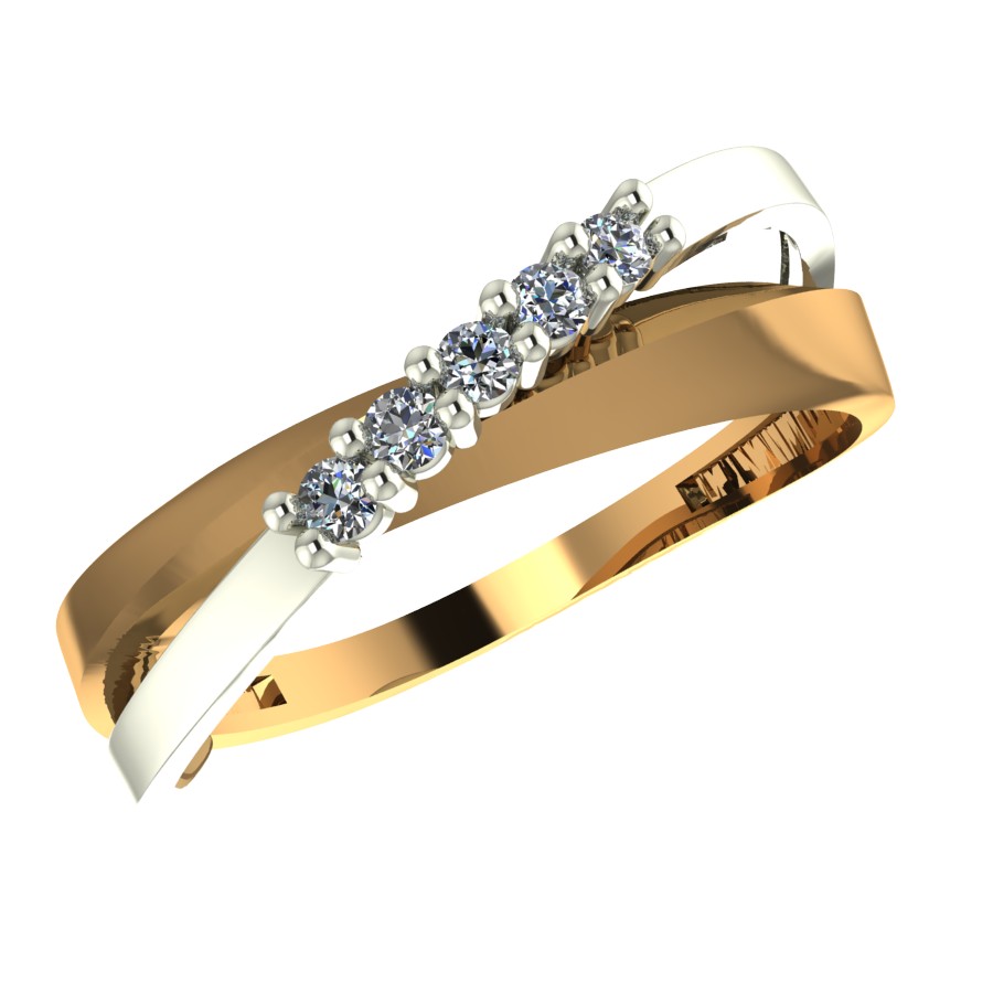 Кольцо из красного золота с фианитами Ювелирное изделие - Кольцо из красного золота с фианитами в магазине Best-Gold 145026