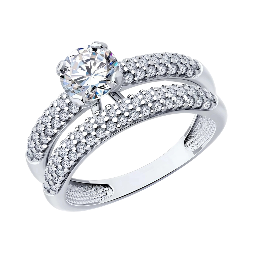 Ювелирное изделие - Кольцо из серебра с фианитами в магазине Best-Gold 152772