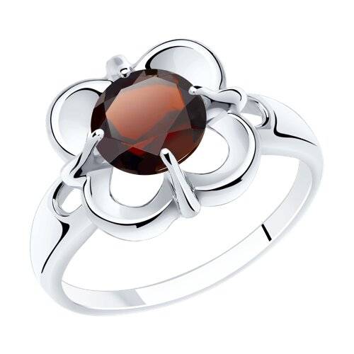 Ювелирное изделие - Кольцо из серебра с гранатом в магазине Best-Gold 104623