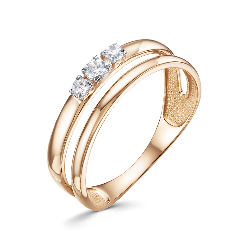 Кольцо из красного золота с фианитами Ювелирное изделие - Кольцо из красного золота с фианитами в магазине Best-Gold 133043