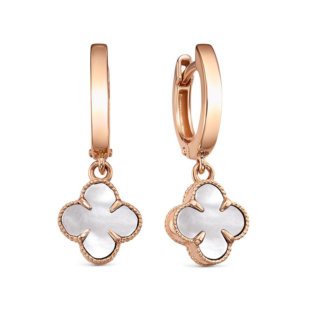 Ювелирное изделие - Серьги из красного золота с перламутром в магазине Best-Gold 149543