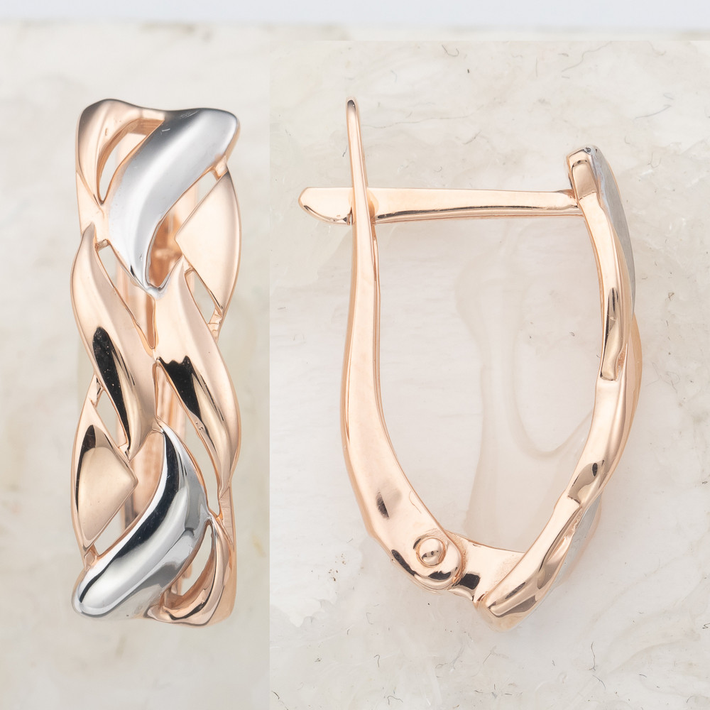 Серьги из комбинированного золота Ювелирное изделие - Серьги из комбинированного золота в магазине Best-Gold 101783