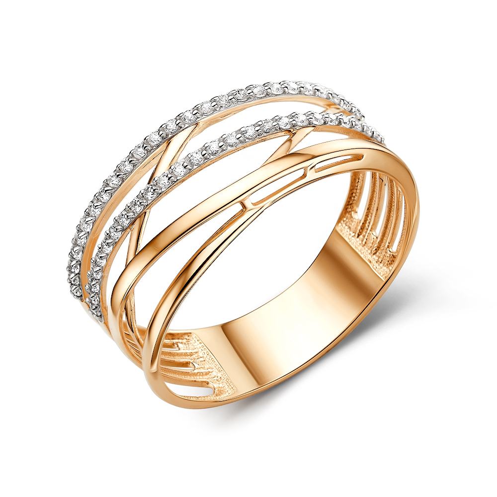 Ювелирное изделие - Кольцо из красного золота с фианитами в магазине Best-Gold 155375