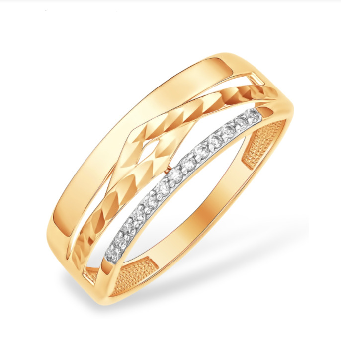 Ювелирное изделие - Кольцо из красного золота с фианитами в магазине Best-Gold 151499