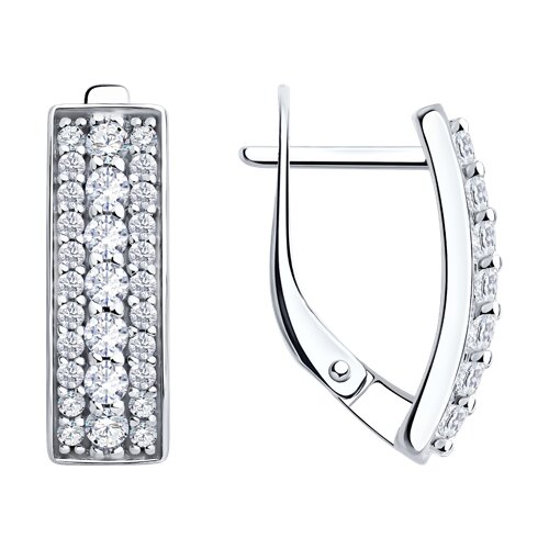 Ювелирное изделие - Серьги из серебра с фианитами в магазине Best-Gold 151894