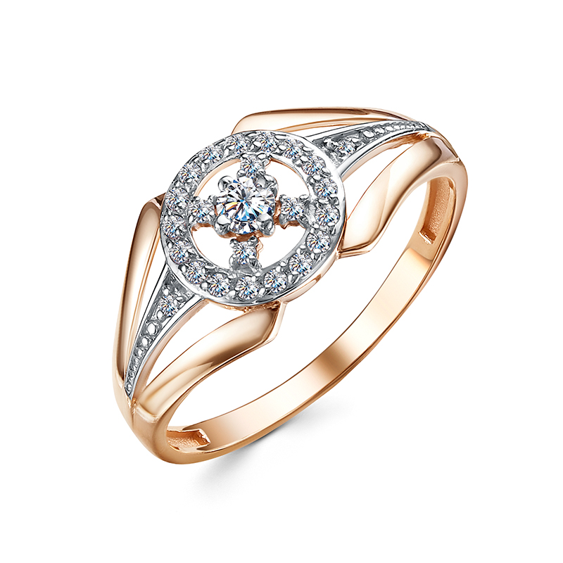 Кольцо из красного золота с фианитами Ювелирное изделие - Кольцо из красного золота с фианитами в магазине Best-Gold 126541