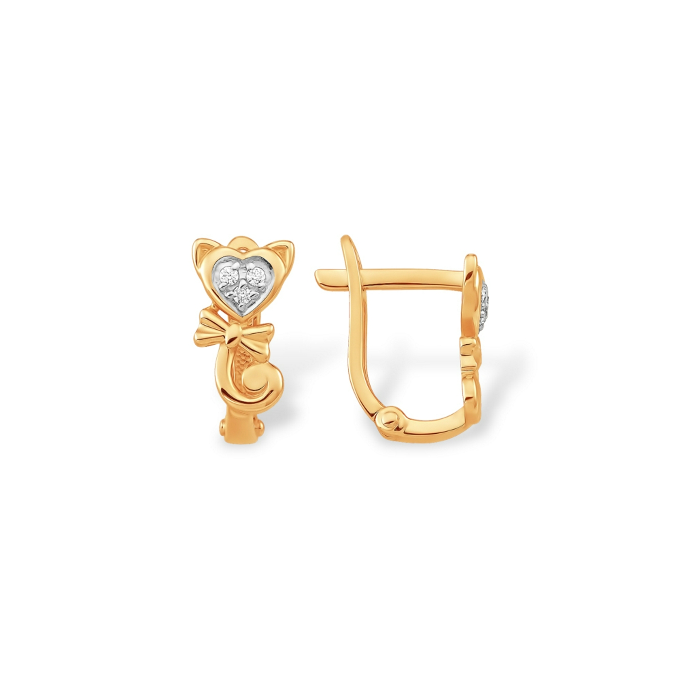 Ювелирное изделие - Серьги из красного золота с фианитами в магазине Best-Gold 151524