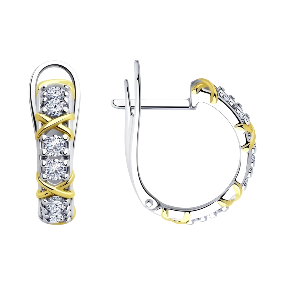 Ювелирное изделие - Серьги из серебра с фианитами в магазине Best-Gold 152796