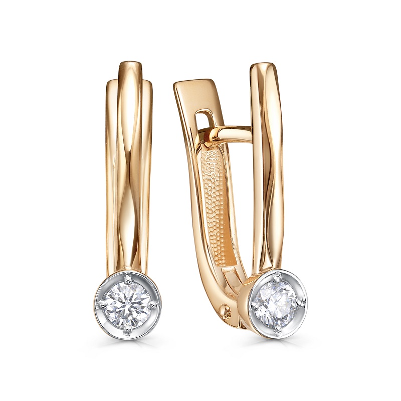 Серьги из красного золота с бриллиантами Ювелирное изделие - Серьги из красного золота с бриллиантами в магазине Best-Gold 154950