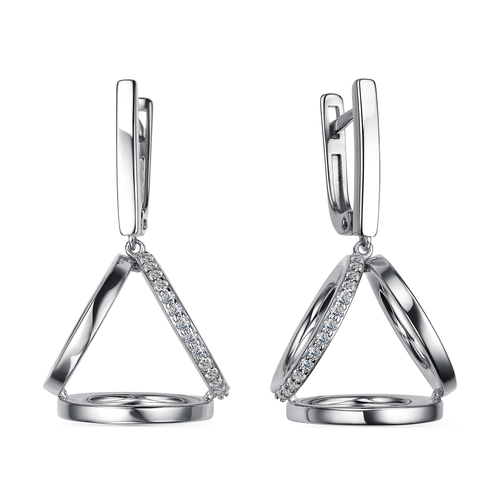 Ювелирное изделие - Серьги из серебра с фианитами в магазине Best-Gold 075537