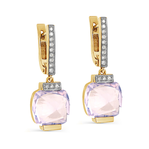 Серьги из желтого золота с бриллиантами Ювелирное изделие - Серьги из желтого золота с бриллиантами в магазине Best-Gold 140273