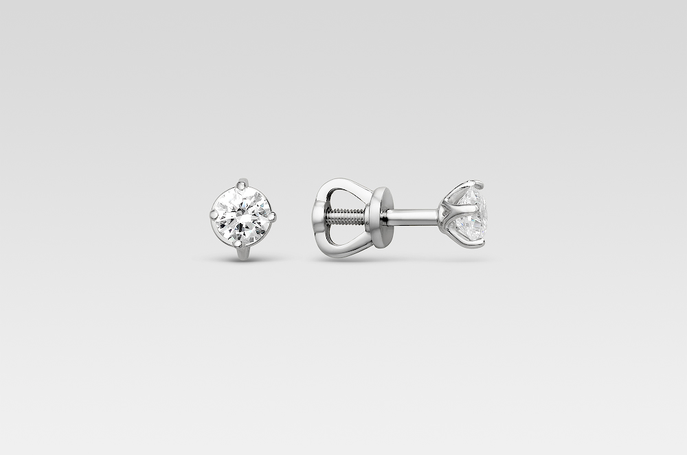 Серьги из белого золота с бриллиантами Ювелирное изделие - Серьги из белого золота с бриллиантами в магазине Best-Gold 078739