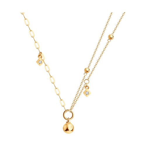 Ювелирное изделие - Колье из красного золота с фианитами в магазине Best-Gold 152328