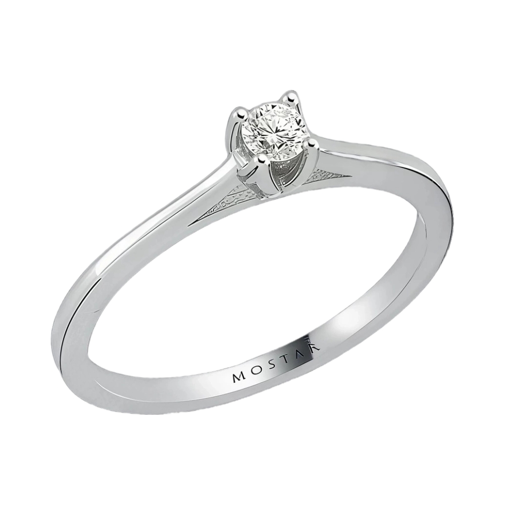 Кольцо помолвочное из белого золота с бриллиантом Ювелирное изделие - Кольцо помолвочное из белого золота с бриллиантом в магазине Best-Gold 079941